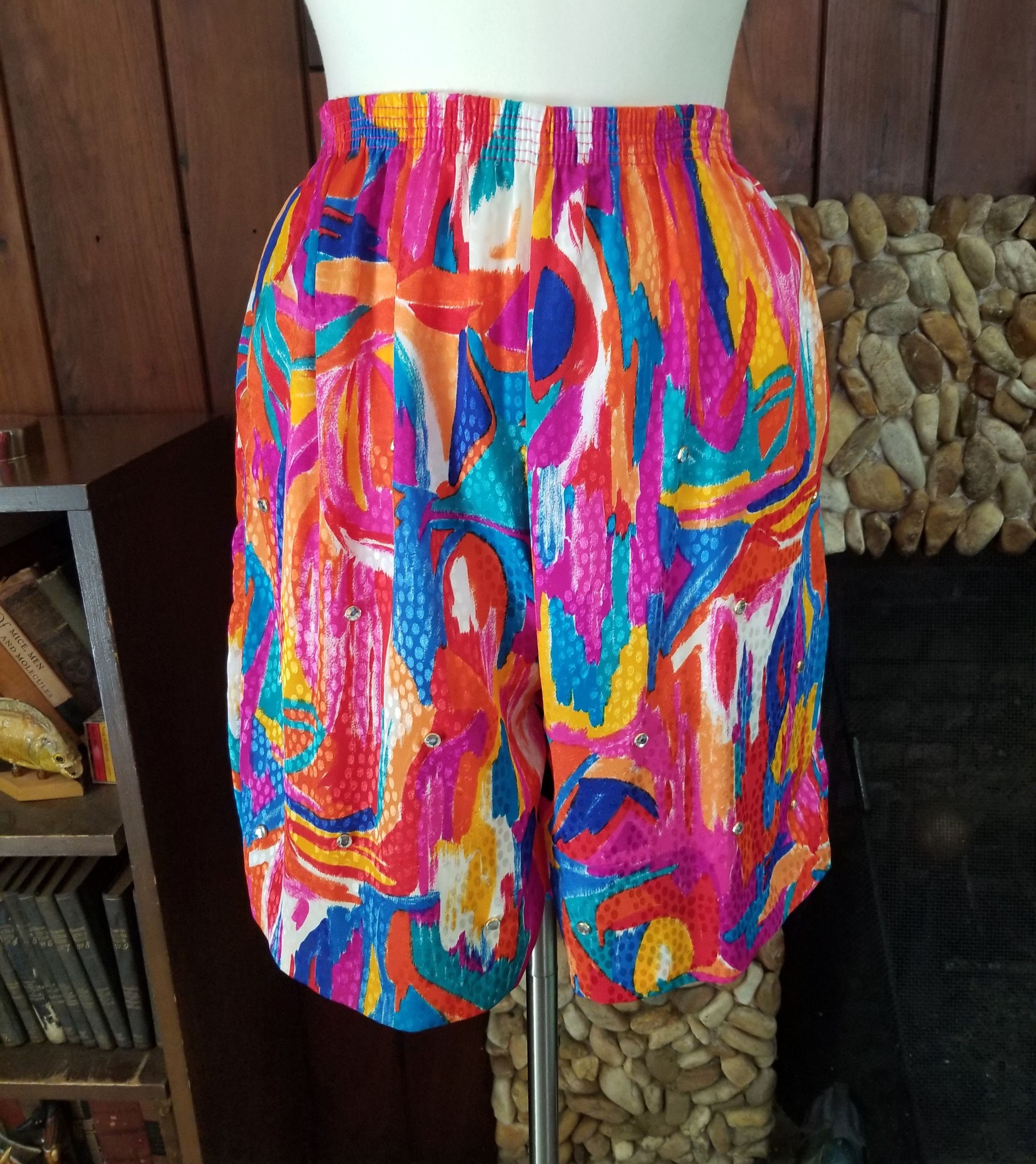 Wildly Over-the-top Shiny Rainbow Shorts With Faceted | Etsy