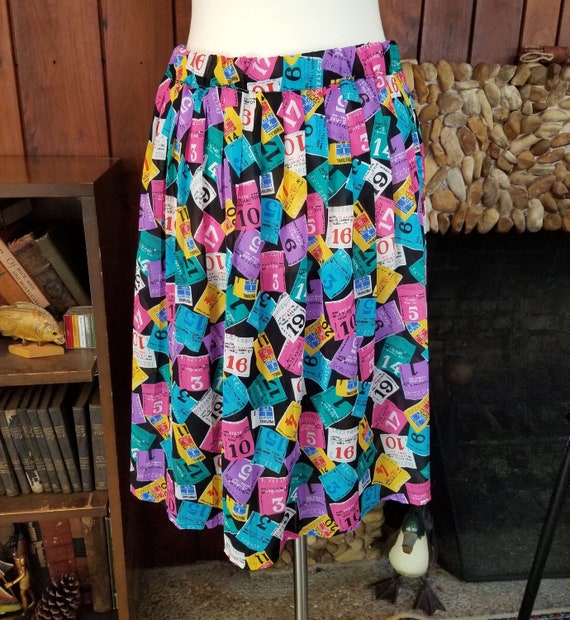 Rainbow Tickets or Timecards Skirt by Diane Von Fu