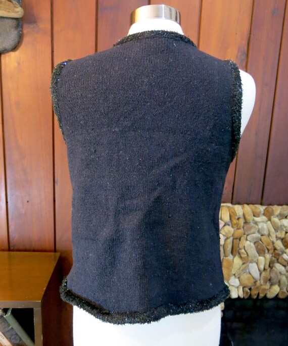 Sparkly Colorful Vest with Triangular Santas and … - image 4