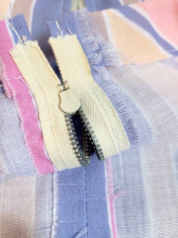 Pastel Geometric Zipper-Front House Shirt Blouse,… - image 7
