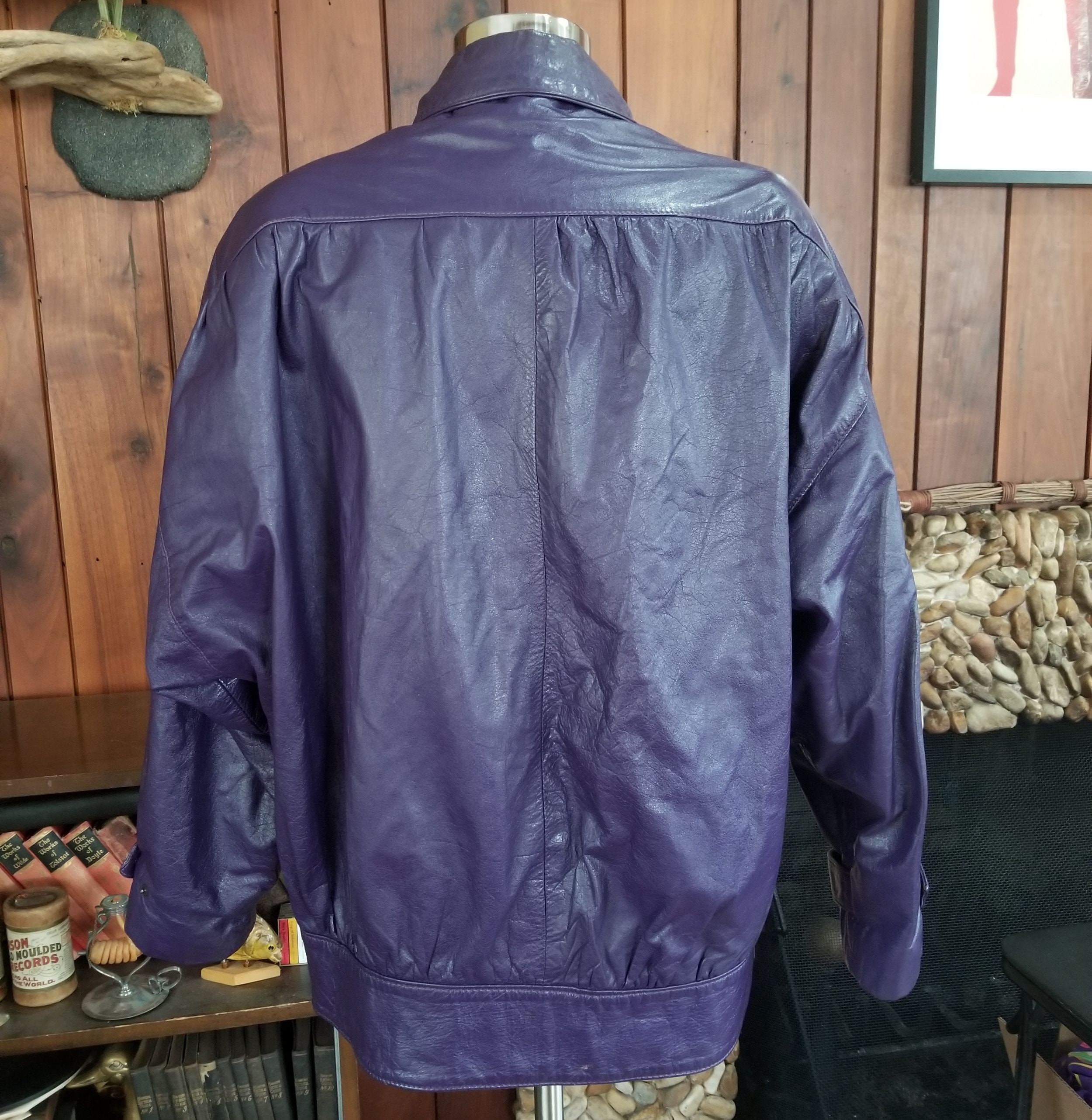 Leather jacket Louis Vuitton Purple size M International in Leather -  26927652