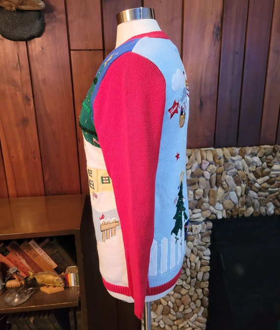Christmas in America Busy Cardigan Sweater by The Quacker Factory, Size XS View 2