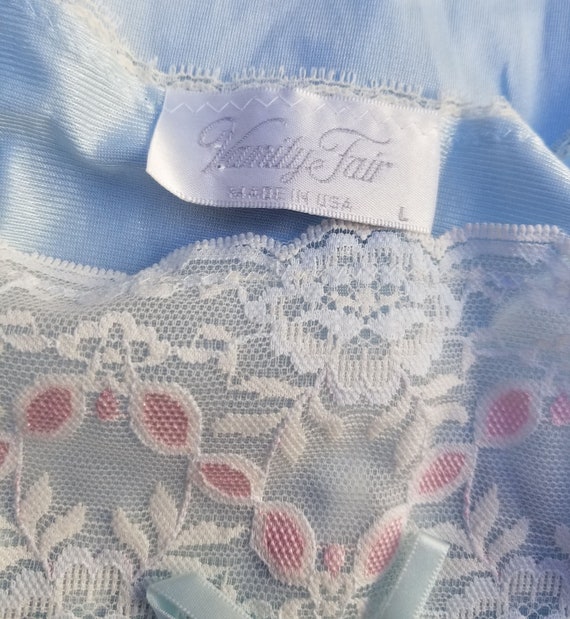 Silky Light Blue Nightgown with Lacy Top, New wit… - image 6