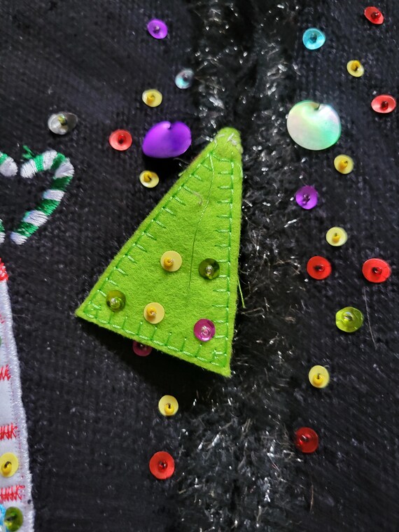 Sparkly Colorful Vest with Triangular Santas and … - image 8