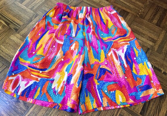 Wildly Over-The-Top Shiny Rainbow Shorts with Fac… - image 9