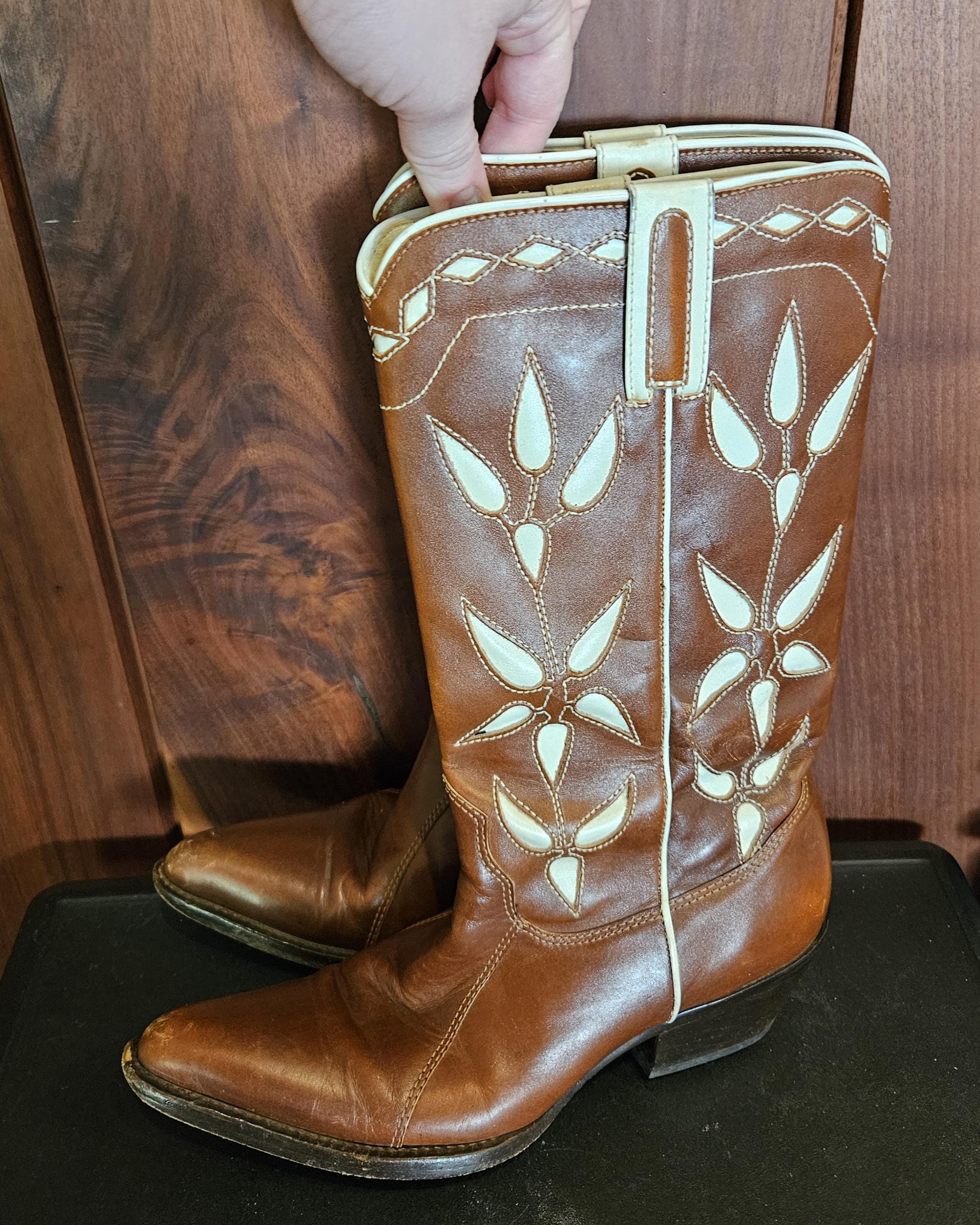 Vero Cuoio のブラウン カウボーイ ブーツ - Etsy 日本