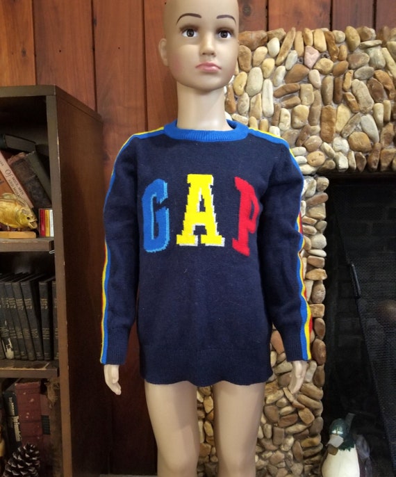 Buy Toddler Knit Navy Blue and Primary Color GAP Logo Sweater by