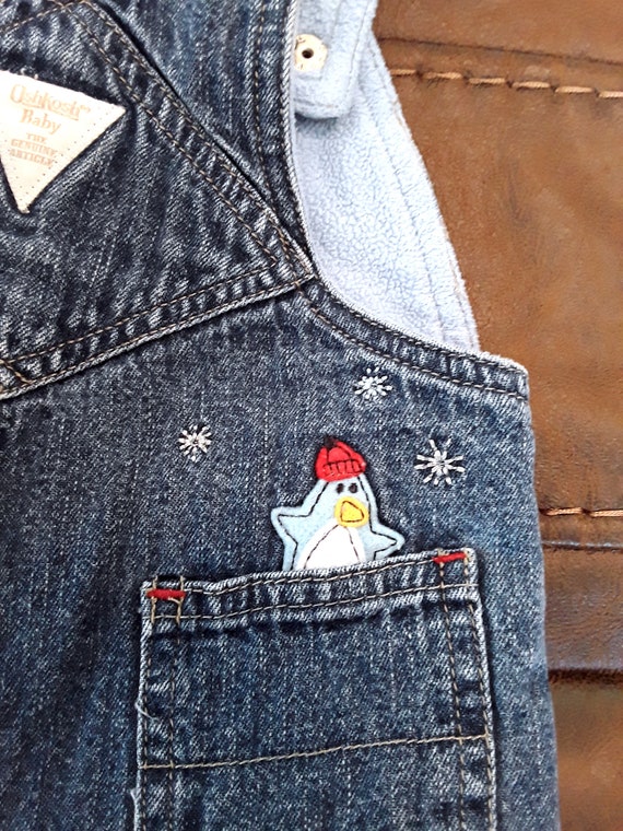 Fleece-Lined Denim Penguin Overalls by OshKosh Ba… - image 5