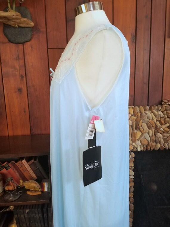 Silky Light Blue Nightgown with Lacy Top, New wit… - image 4