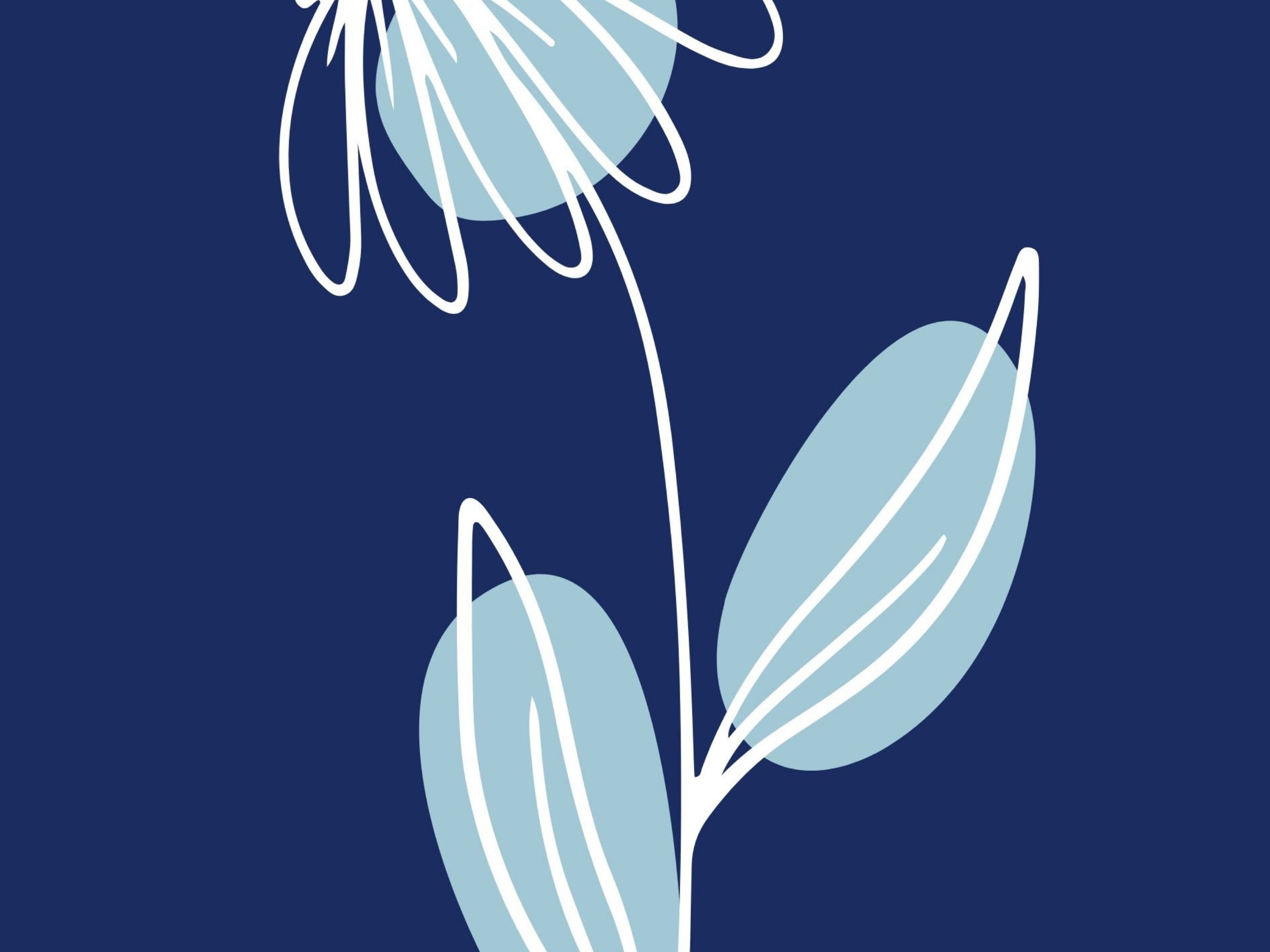 Navy Floral Print, Custom Color Wall Art, Navy Floral Wall Art, Office ...