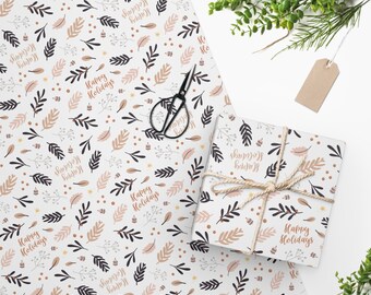 Happy Holiday Wrapping Paper, Christmas Wrapping Paper, Gift Wrap, Gifts, Best Friends, Family, Wrapping paper with Boho design, Modern