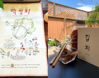 Kimchi ( 김치 ) Recipe Kitchen Towel & Comic Bundle