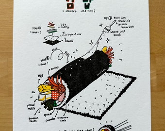 Gimbap (김밥) Letter Press Print