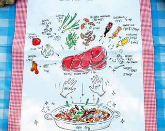 Bulgogi (불고기) Recipe Kitchen Towel