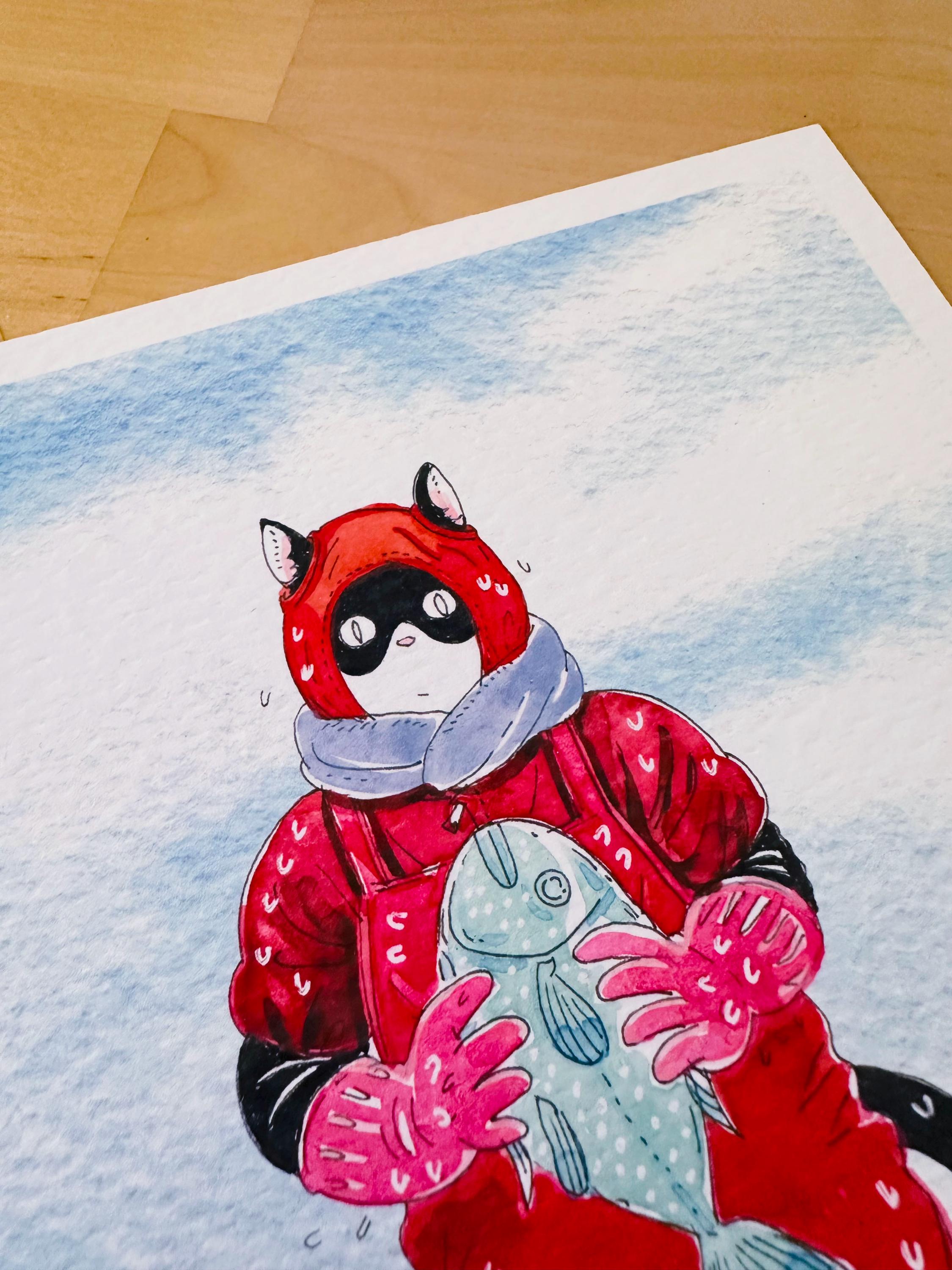釜山 チャガルチ海鮮市場 SHO 水彩画 ハンドメイド・手芸 アート・写真