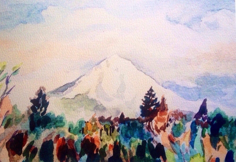 Mount Hood Watercolor Giclee Print Northwest Art Art Print Etsy