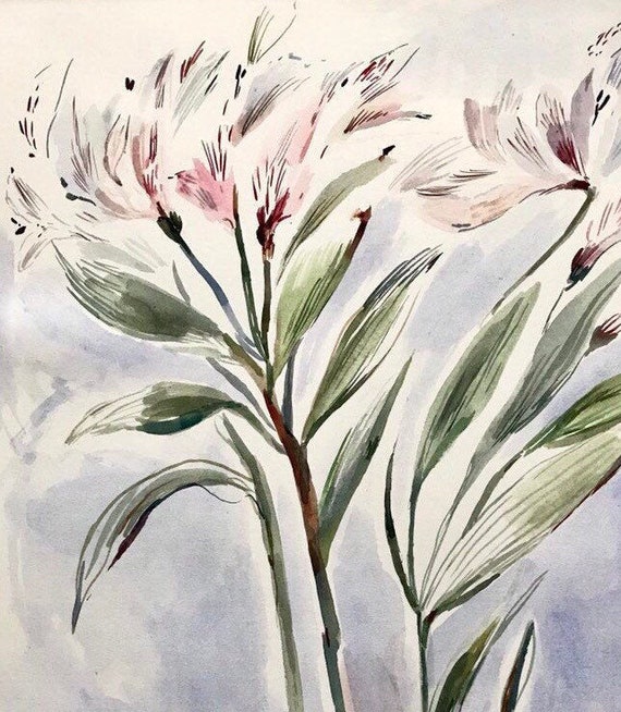 Original Art Lily Painting Watercolor Art Lily Art Etsy