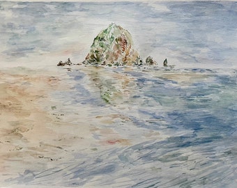 Haystack Rock - Cannon Beach - Oregon Coast Art - Cannon Beach Art - Coast Painting- Coastal Art