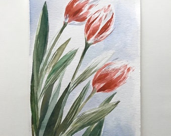 Original Art - Tulip Art - Watercolor Floral - Floral  Art - Oregon Art - Spring Tulips - Flower Painting - Gift For Her