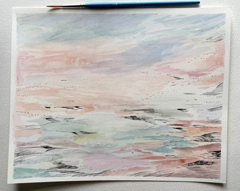 Ink and Watercolor - Original Art - Colorful Abstract Art - Ink and  Watercolor Painting - Abstract Landscape