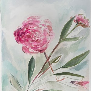 Peony Art - Original Art - Pink Peonies - Peony Still Life - Floral Painting - Oregon Art
