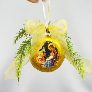 Orthodox Christmas Ornament - Byzantine Nativity Icon | Silent Night Ornament by Dahlia