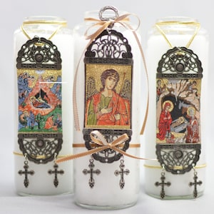 Orthodox Christmas Icon - Byzantine Nativity Icons | Tapestry Icon Christmas Candles by Dahlia