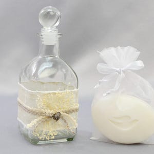 Orthodox Girls Baptism Oil Bottle & Soap with Seashell  - Greek Baptism - Σετ Λαδιού βάπτισης | Jordan Oil Bottle and Soap by Dahlia