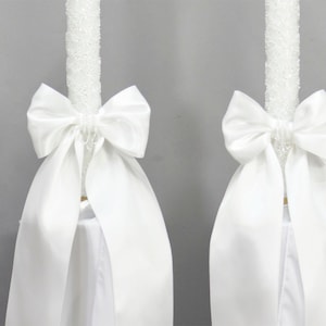 Orthodox 17&quot; THICK Church Wedding Candles with Sequins - Greek Lambathes - Lambades Gamou - Λαμπάδες Γάμου | Happily Ever After by Dahlia