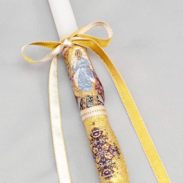 Greek Orthodox Easter Candle - Anastasi Bookmark Easter Candles  - Pascha Lambathes - Πασχαλινἐς Λαμπάδες | Dahlia