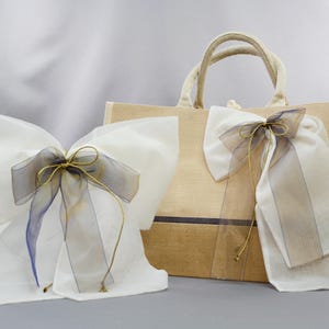 Tote for Ladopana - Gift Bag for Any Occassion - Reusable Burlap Tote - Greek Orthodox Baptism Tote | Lambros Gold by Dahlia
