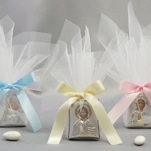 Mini Silver Icon Baptism Favor | Brown Frame
