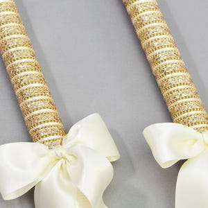 Orthodox 21&quot; Wedding Candles with Golden Trim - Greek Lambathes - Lambades Gamou - Λαμπάδες Γάμου | Tying the Knot by Dahlia