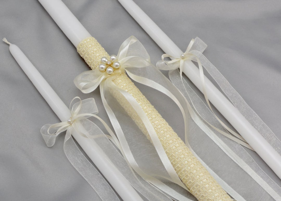 Orthodox Girls Baptism Candles With Ivory Trim Greek Etsy — free download