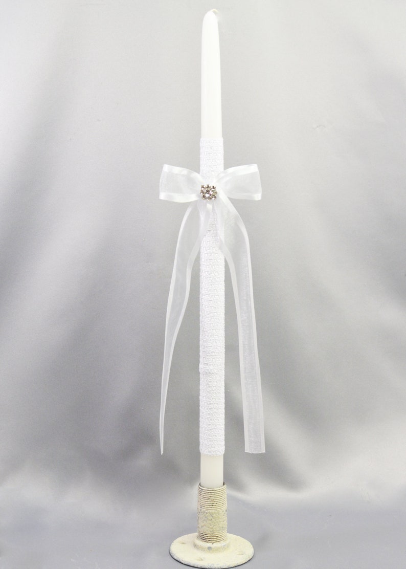 Orthodox Girls Baptism Candles with White Trim Greek Lambathes Lambades Vaptisis Λαμπάδες Βάπτισης Catia White 21 by Dahlia One 21" Lambatha