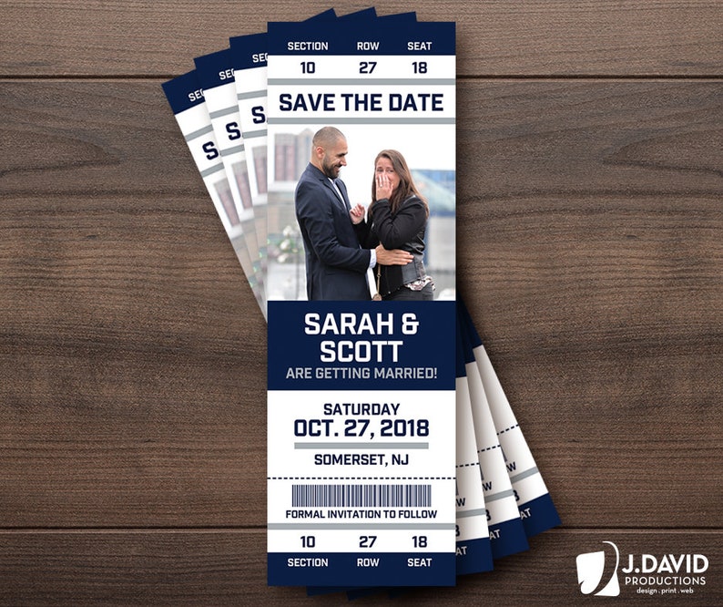 Custom Invitation Party Save the Date Engagement Shower Birthday Announcement Baseball Fan Favorite Sports Ticket Graduation