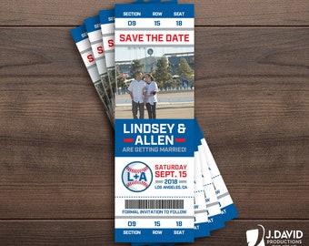 Baseball Fan Favorite Sports Ticket, Custom Invitation, Save the Date, Birthday, Graduation, Engagement, Party, Shower, Announcement