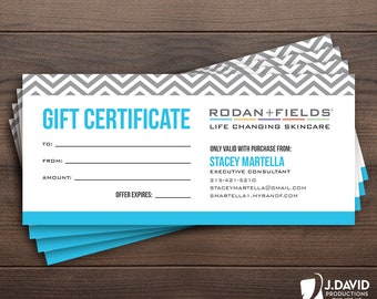 Rodan + Fields Geschenkgutschein, R+F Berater, Visitenkarten