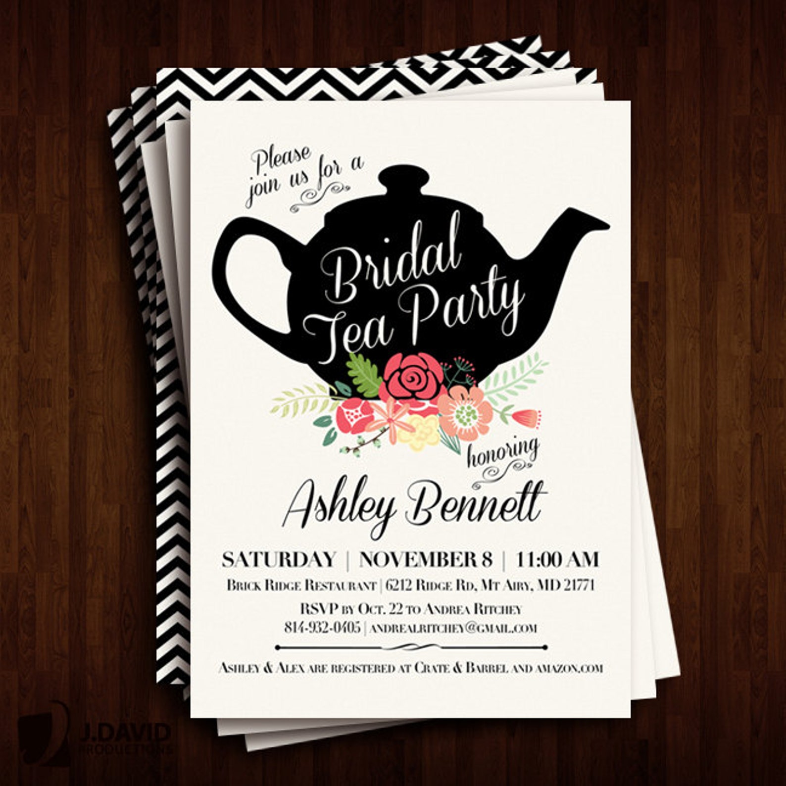 Bridal Shower Tea Party Invitations Etsy