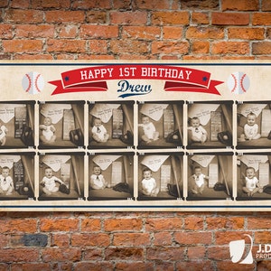 Baseball-Thema 1. Geburtstag, 1. Jahr Poster-Baby-Geschenk