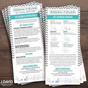 Può includere: Un opuscolo bianco e grigio con un logo in bianco e nero per Rodan + Fields, un'azienda di cura della pelle. L'opuscolo presenta il testo "Cura della pelle che cambia la vita" e elenca diversi regimi di cura della pelle, tra cui Reverse, Redefine, Unblemish, Soothe, Pore Cleansing e Recharge. L'opuscolo include anche il testo "Perché ora?" e "Il tempismo è tutto".