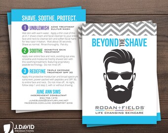 Beyond the Shave, Instruction Cards, Rodan and Fields, Skincare, Printed Cards