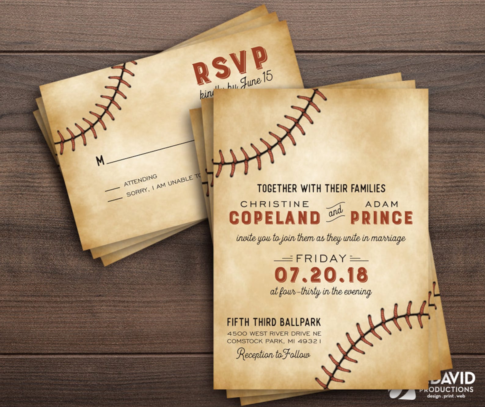 Baseball Wedding Invitation Etsy