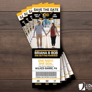 Eishockey Fan Lieblingssport Ticket, individuelle Einladung, Save the Date, Geburtstag, Abschlussfeier, Verlobung, Party, Dusche, Ankündigung