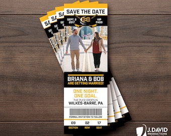 Eishockey Fan Lieblingssport Ticket, individuelle Einladung, Save the Date, Geburtstag, Abschlussfeier, Verlobung, Party, Dusche, Ankündigung