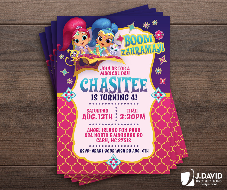 shimmer-and-shine-birthday-party-genies-magical-invitation-children-s-birthday-announcement-printed-invitation-with-envelopes-etsy