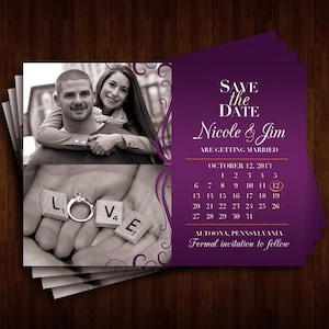Photo and Calendar Save the Date Invitation