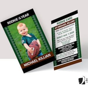 Football Player Card, Rookie of the Year, First Down, MVP, Touchdown ...