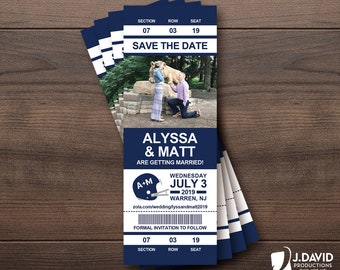 Football Fan Favorite Sports Ticket, Custom Invitation, Save the Date, Birthday, Graduation, Engagement, Party, Shower, Announcement