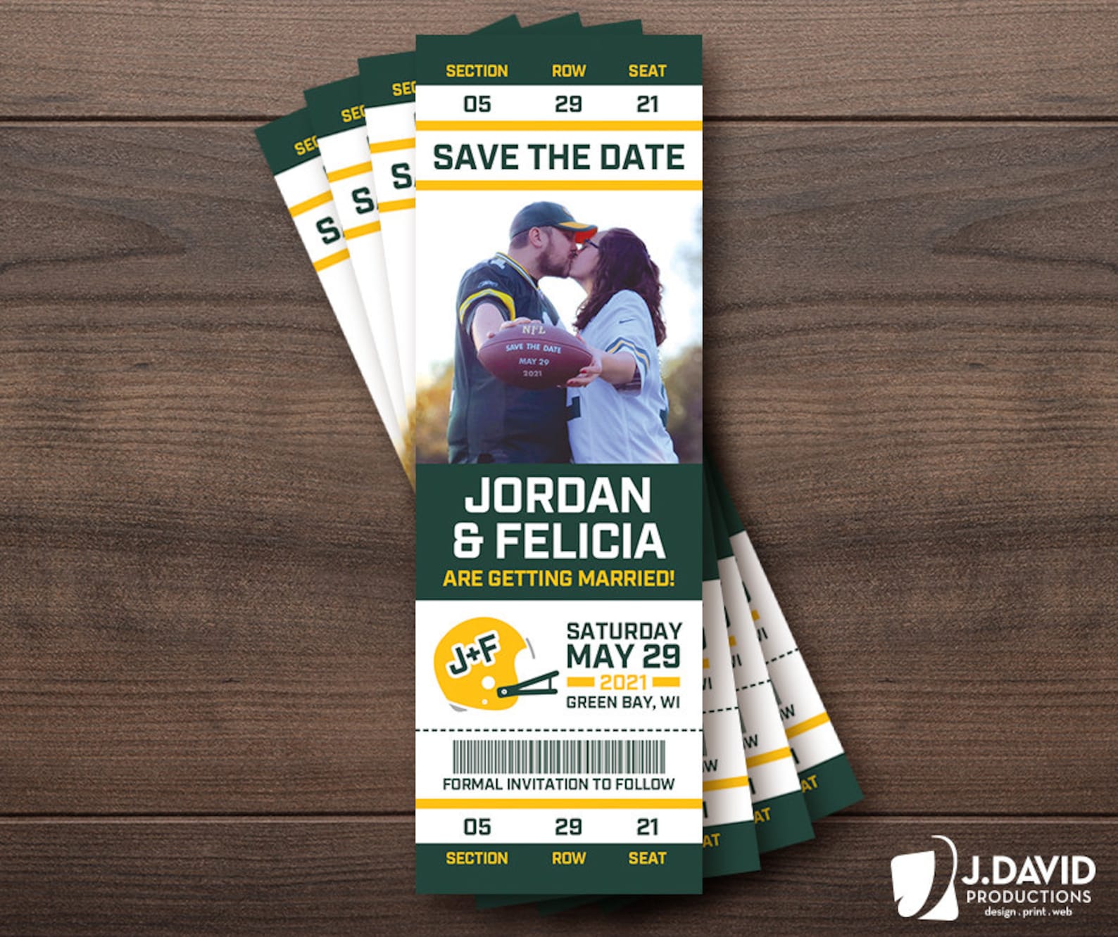 Football Fan Favorite Sports Ticket, Custom Invitation, Save the Date ...
